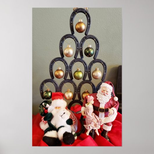 Poster Horseshoe arbre de Noël Santa Clause photographie (Devant)
