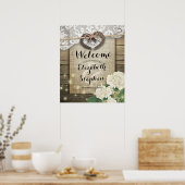 Poster Horseshoe Hydrangea Country Rustic Mariage Bienven (Cuisine)