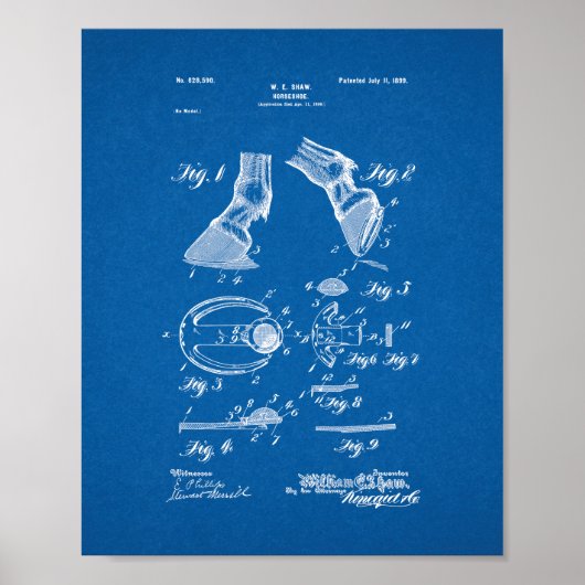 Poster Horseshoe Patent - Plan (Devant)