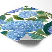 Poster Hortensias bleus | Beau buisson floral (Coin)