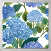 Poster Hortensias bleus | Beau buisson floral (Devant)