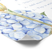 Poster Hortensias bleus et bar Mimosa à verre doré (Coin)