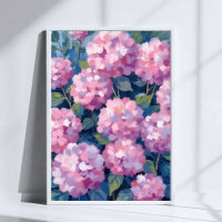 Hortensias Rose Pâle Art Floral Aquarelle