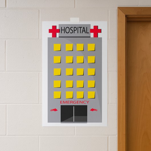 Poster Hospital Building Emergency Entrance