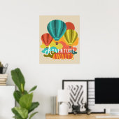 Poster Hot Air Balloon Adventure Attend Vintage look (Bureau à domicile)