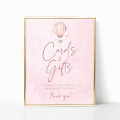 Poster Hot Air Balloon Baby Shower Cards and Gifts Sign