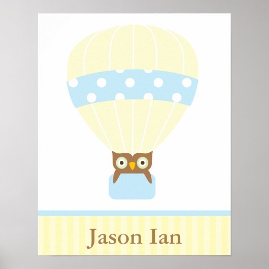 Poster Hot Air Balloon Children's Wall Art (Devant)