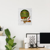 Poster Hot Air Balloon Green (Bureau à domicile)