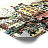 Poster Hot Air Balloon sur ville antique (Coin)