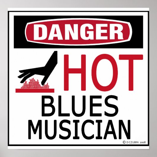 Poster Hot Blues Musicien (Devant)