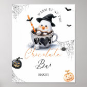 Poster Hot Choco Bar Petit Boo Baby shower Halloween (Devant)