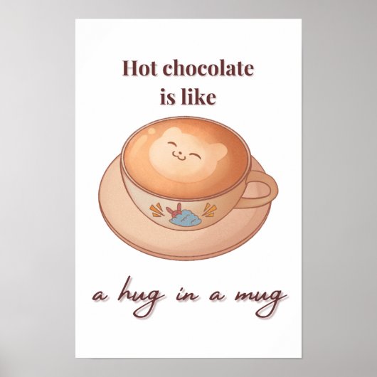 Poster hot chocolate is a hug in a mug (Devant)