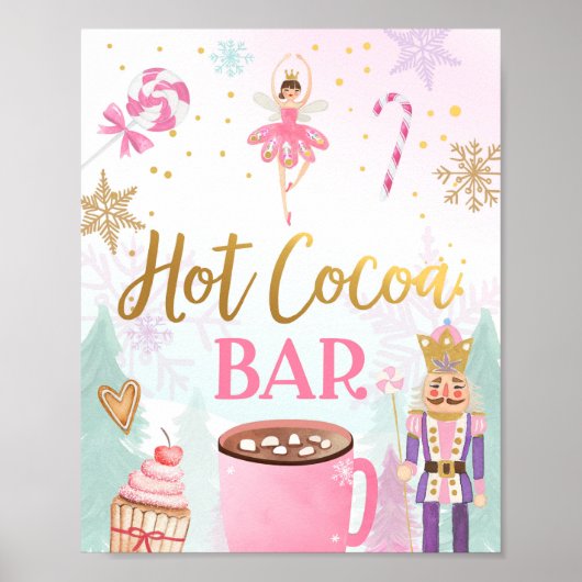 Poster Hot Cocoa Bar Chocolate Nutcracker Ballerina Girl (Devant)