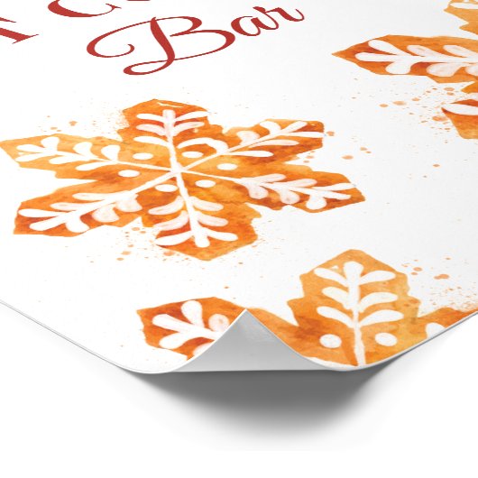 Poster Hot Cocoa Bar Gingerbread Cookies Noël (Coin)