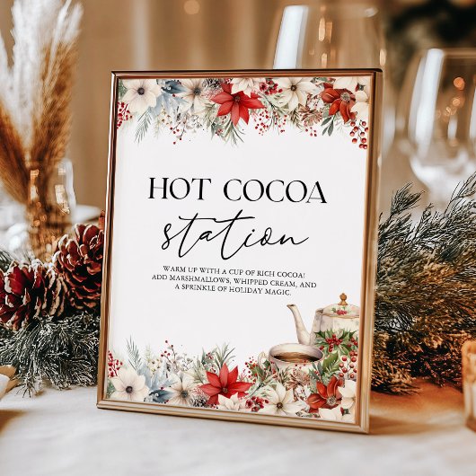 Poster Hot Cocoa Station Christmas Holiday Tea Party