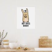 Poster Hot Cross Bunny Funny Angry Rabbit Pun (Cuisine)