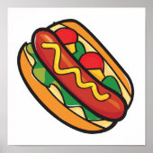 Poster hot dog à bun (Devant)