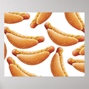 Poster Hot Dog Tout Américain.