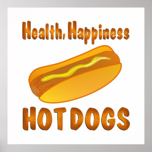 Poster Hot-dogs de bonheur de santé