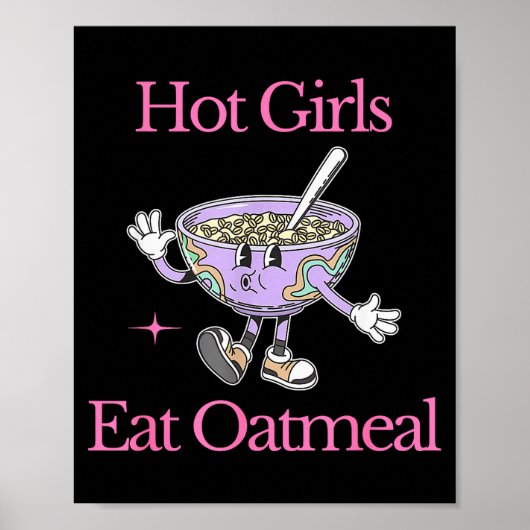 Poster Hot Girls Eat Oatmeal Funny Design (Devant)