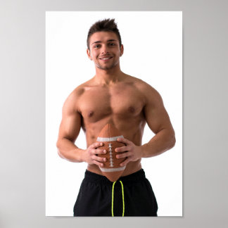 Poster Hot Guy Sexy Shirtless Muscle Football Stud Hunk