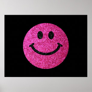 Poster Hot pink faux glitter face