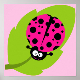 Poster Hot Pink Ladybug