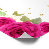 Poster Hot rose Blonde cheveux fille fête d'anniversaire  (Coin)