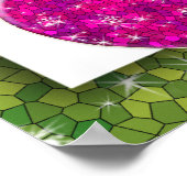 Poster Hot rose Parties scintillant Green Enseignants App (Coin)