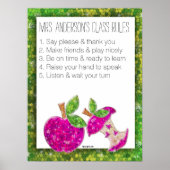 Poster Hot rose Parties scintillant Green Enseignants App (Devant)