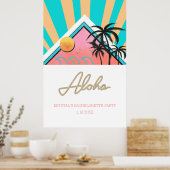 Poster Hot Tropical Beach Bachelorette Party Neon (Cuisine)