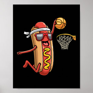 Poster Hotdog Dans Pain Roll Jouer Pla Sport De Basketbal