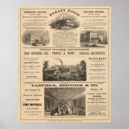 Poster Hôtel à Tremont House, Boston, Nahant House (Devant)