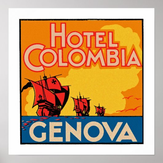 Poster Hotel Colombia Genova (Devant)