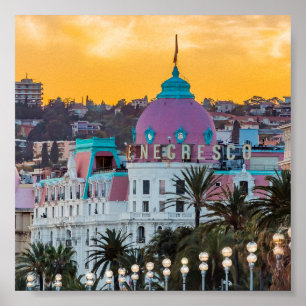 Poster Hôtel de luxe célèbre Hotel Negresco à Nice France