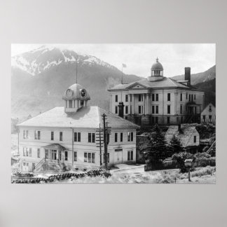 Poster Hôtel de ville et palais de justice à Juneau