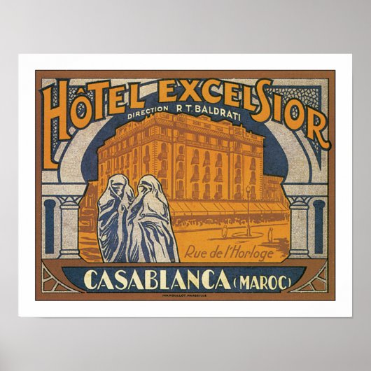 Poster Hotel Excelsior Casablanca (Devant)