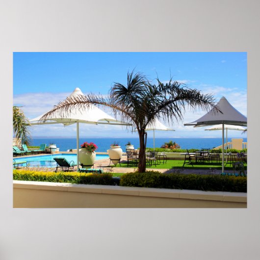 Poster Hôtel Piscine et jardins (Devant)