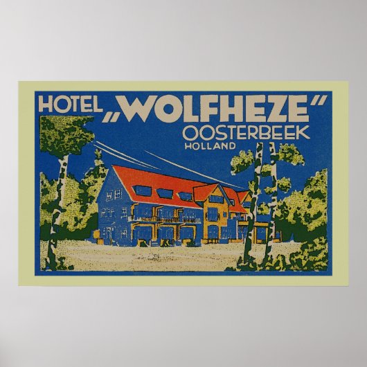 POSTER HÔTEL WOLFHEZE OOSTERBEEK HOLLAND (Devant)