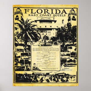 Poster Hôtels vintage Florida East Coast Imprimer