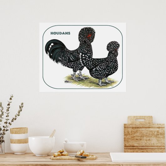 Poster Houdan Chickens (Cuisine)
