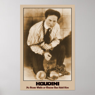 Poster HOUDINI - No Stone Walls or Chains Can Hold Him