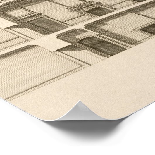 Poster Houghton Hall : section du front ouest, gravée (Coin)