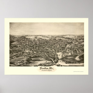 Poster Houlton, ME Carte panoramique - 1894