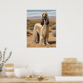 Poster Hound Afghan - Art Chien (Cuisine)