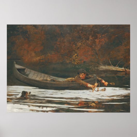 Poster Hound and Hunter, 1892 (huile sur toile) (Devant)