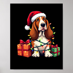 Poster Hound Pari Enveloppé Dans Les Lumières De Noël Ave