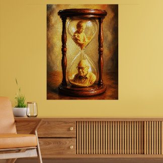 Poster Hourglass of Life Time Passage Symbolic Painting