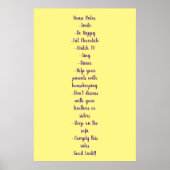 Poster House Rules Normas de la casa (Devant)