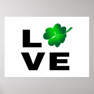 Poster Housse à quatre feuilles - Amour